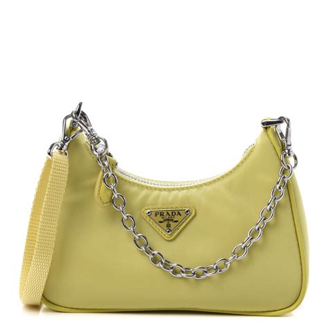 prada nylon yellow|Prada re nylon shoulder bag.